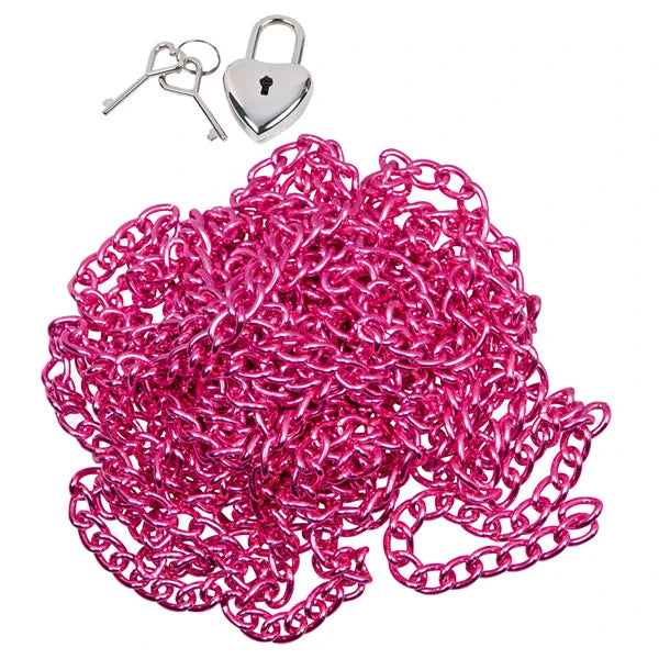 Ultimate Bondage Submission Chain - Bondage Chain - 6 meters - Pink - With Lock-Erotiekvoordeel.nl