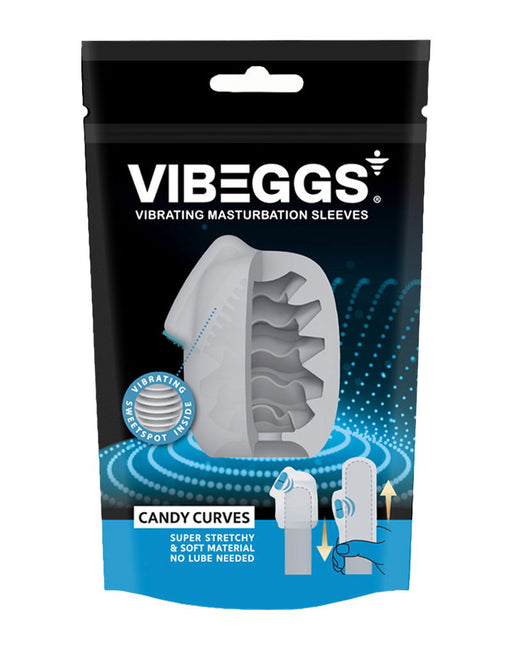 VIBEGGS - Candy Curves - Vibrierende Masturbationshülle und Fingervibrator - Weiß-Erotiekvoordeel.nl