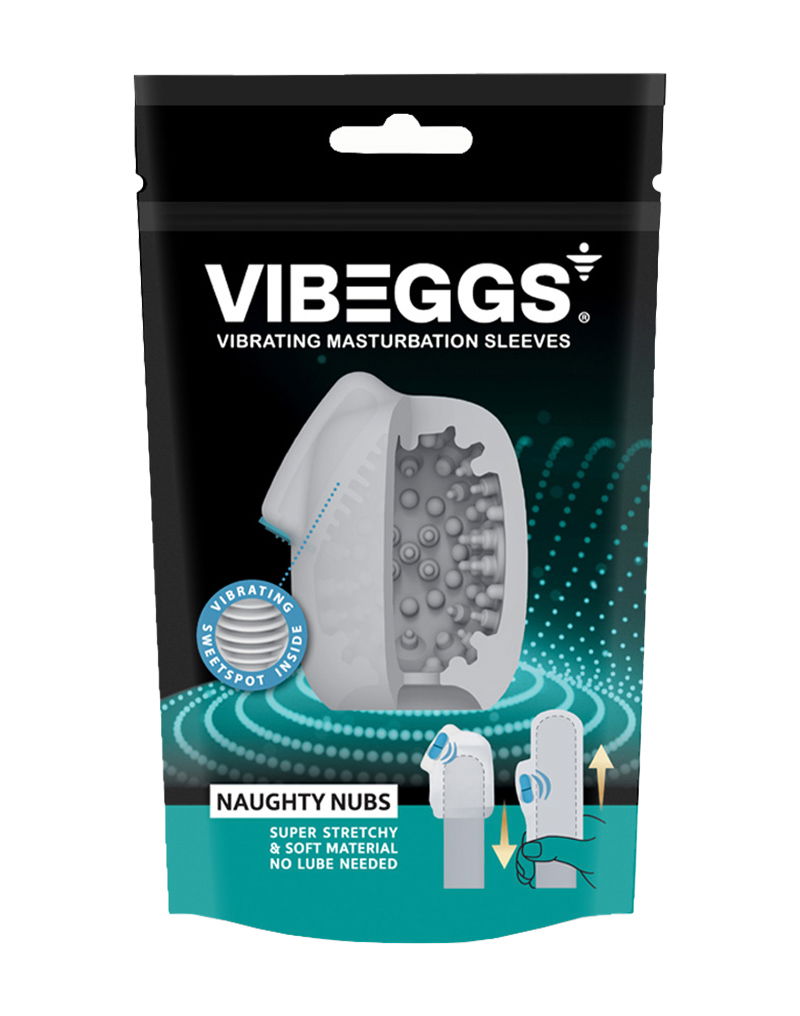 VIBEGGS - Naughty Nubs - Vibrierende Masturbationshülle und Fingervibrator - Weiß - Erotiekvoordeel.nl