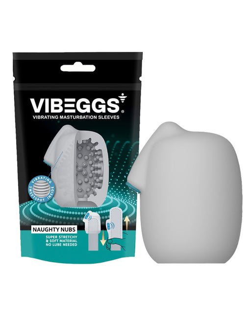 VIBEGGS - Naughty Nubs - Vibrierende Masturbationshülle und Fingervibrator - Weiß - Erotiekvoordeel.nl