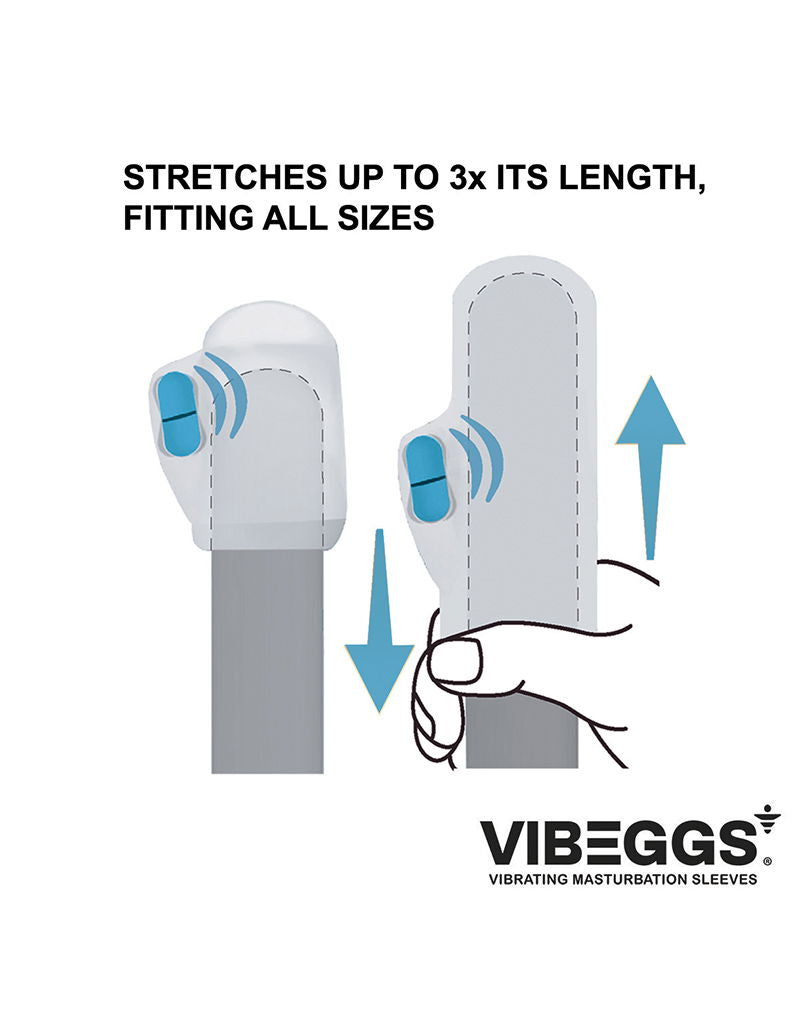 VIBEGGS - Ribs Delight - Vibrierende Masturbationshülle und Fingervibrator - Weiß-Erotiekvoordeel.nl
