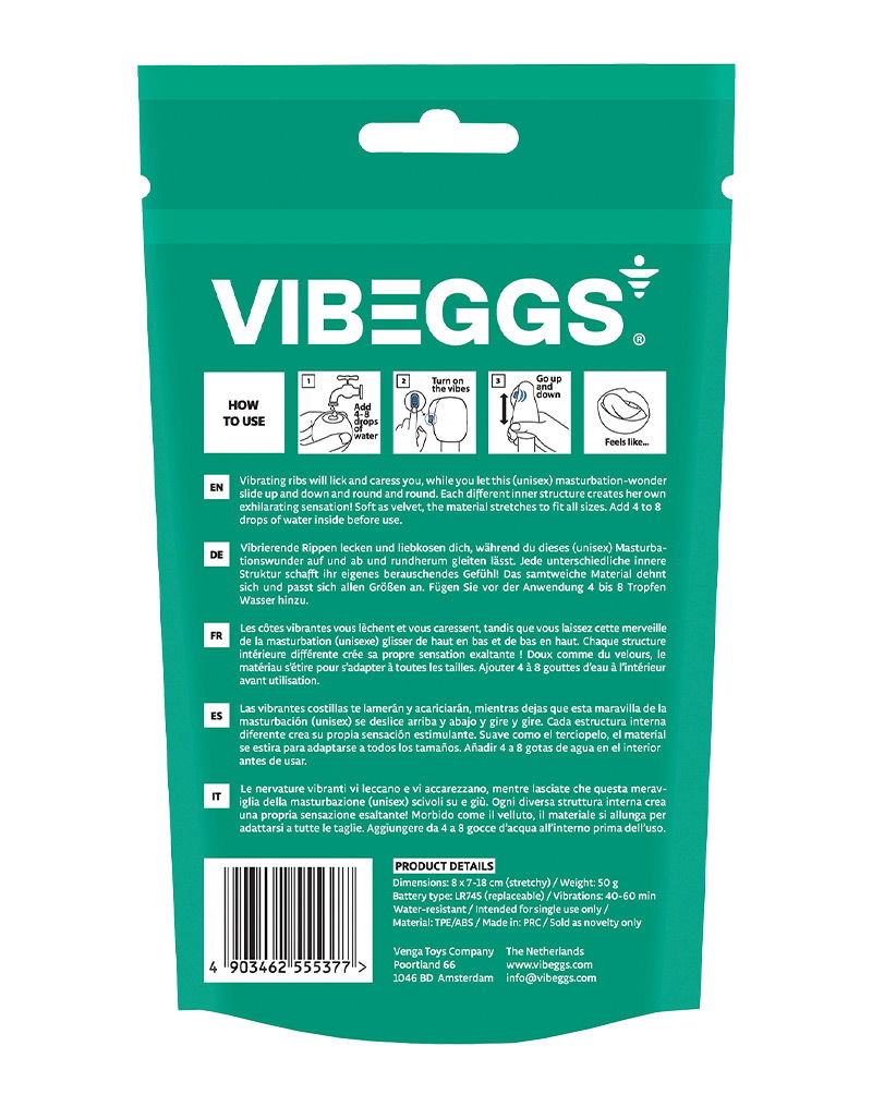 VIBEGGS - Ribs Delight - Vibrierende Masturbationshülle und Fingervibrator - Weiß - Erotiekvoordeel.nl