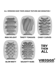VIBEGGS - Ribs Delight - Vibrierende Masturbationshülle und Fingervibrator - Weiß - Erotiekvoordeel.nl