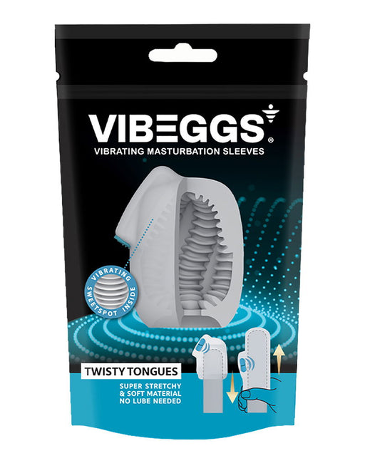 VIBEGGS - Twisty Tongues - Vibrierende Masturbationshülle und Fingervibrator - Weiß - Erotiekvoordeel.nl