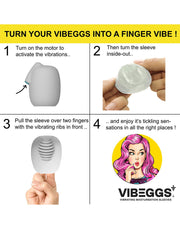 VIBEGGS - Twisty Tongues - Vibrierende Masturbationshülle und Fingervibrator - Weiß - Erotiekvoordeel.nl