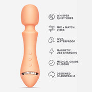 Vush - Vibromasseur à tige Majesty 2 - Rose pêche - Erotiekvoordeel.nl
