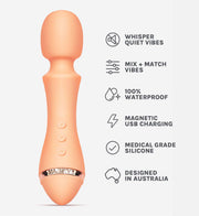 Vush - Vibromasseur à tige Majesty 2 - Rose pêche - Erotiekvoordeel.nl