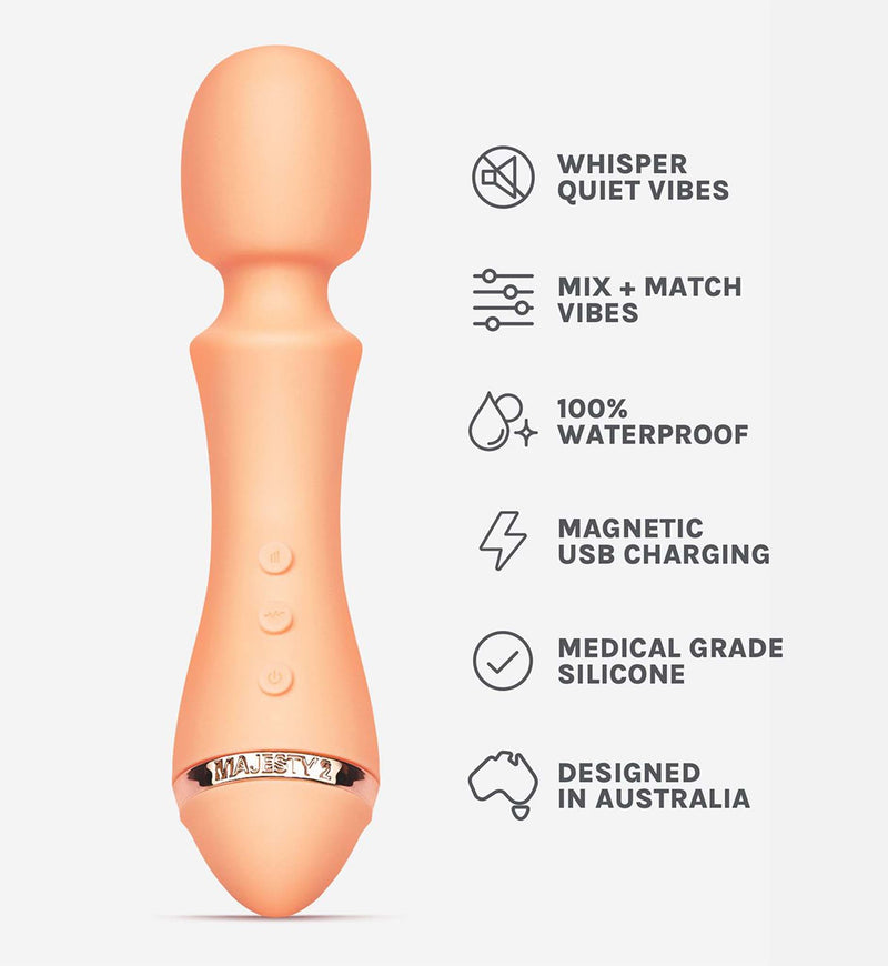 Vush - Vibromasseur à tige Majesty 2 - Rose pêche - Erotiekvoordeel.nl