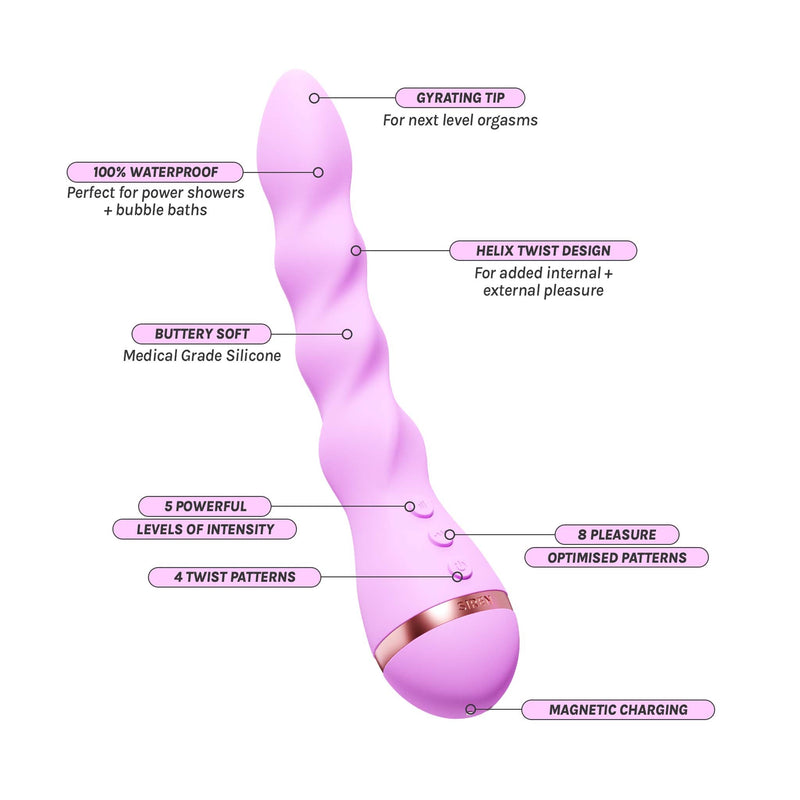 Vush - Next Gen - Siren Twist - Bendable Vibrator - Flexible Head - Pink-Erotiekvoordeel.nl