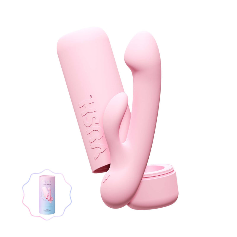 Vush - Pop Glow - Vibrador Rabbit de doble estimulación - Con estuche de almacenamiento - Rosa claro-Erotiekvoordeel.nl