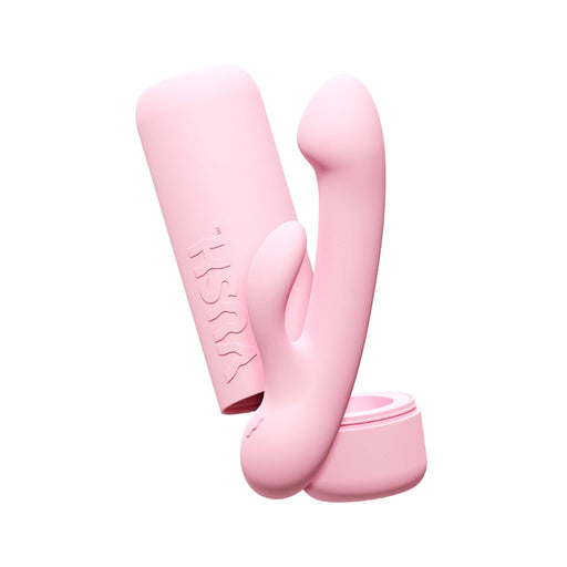 Vush - Pop Glow - Vibratore Rabbit a doppia stimolazione - Con custodia - Rosa chiaro - Erotiekvoordeel.nl