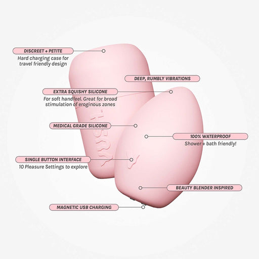 Vush - Pop Plump - Vibratore clitorideo - Con custodia - Rosa chiaro - Erotiekvoordeel.nl