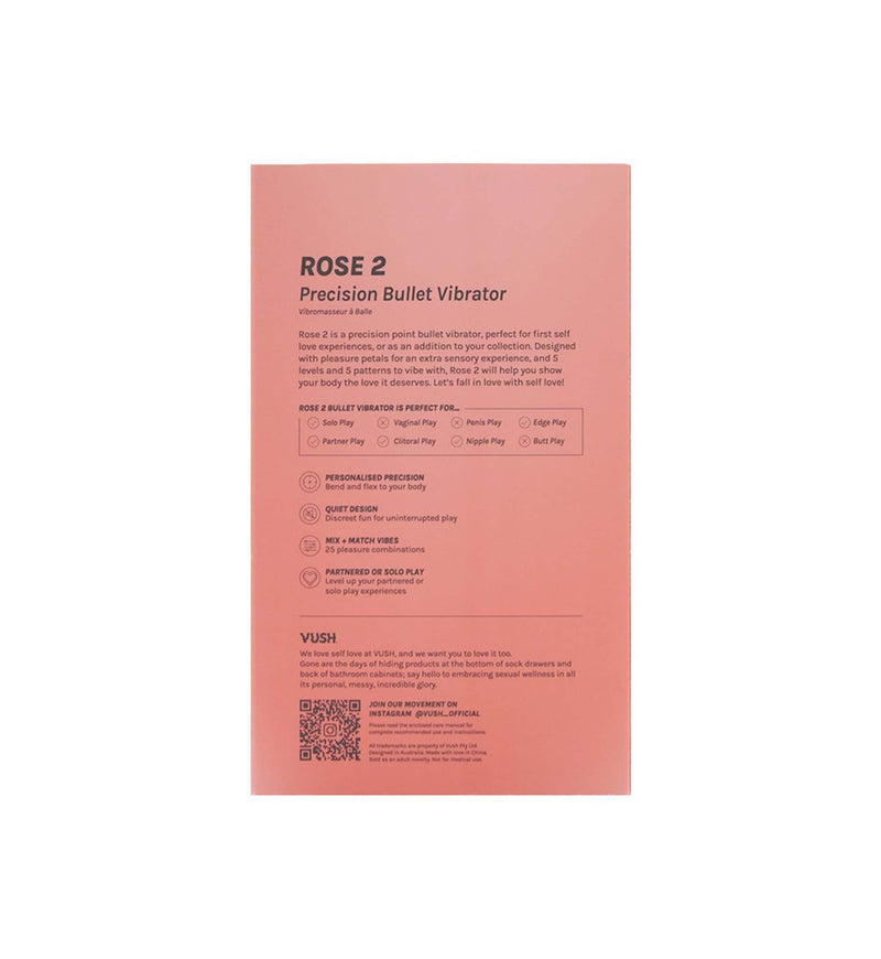 Vush - The Rose 2 Precision Bullet Vibrator - LichtRosa-Erotiekvoordeel.nl
