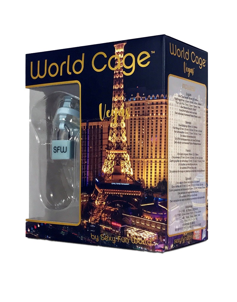 World Cage - Keuschheitskäfig VEGAS (Größe M) Mit Anti-Rückzug-Plättchen - Transparent - Erotiekvoordeel.nl