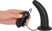 You2Toys - Vibrador anal de silicona con curvatura - Apto para arnés - Negro-Erotiekvoordeel.nl