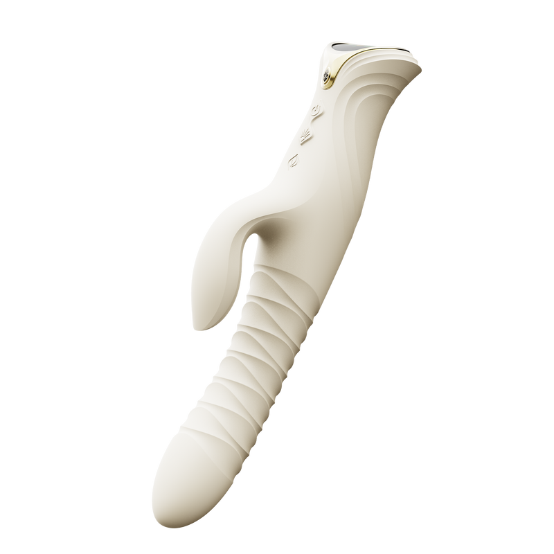 ZALO - Mose 2 - Thrusting Rabbit Vibrator – Ivory White-Erotiekvoordeel.nl