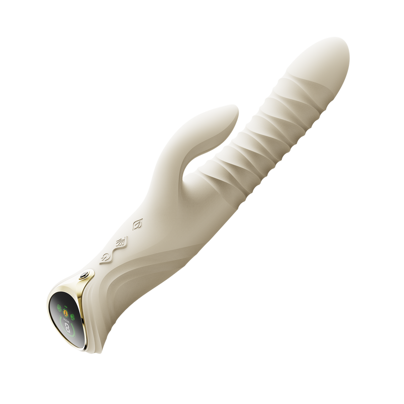 ZALO - Mose 2 - Thrusting Rabbit Vibrator – Ivory White-Erotiekvoordeel.nl