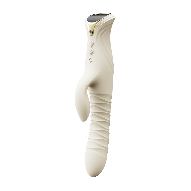 ZALO - Mose 2 - Thrusting Rabbit Vibrator – Ivory White-Erotiekvoordeel.nl