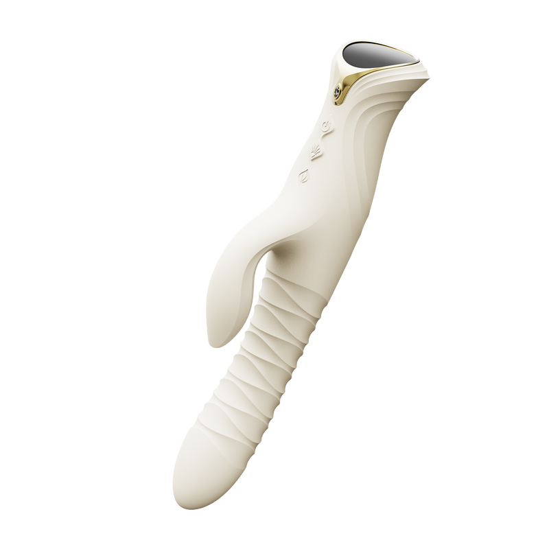 ZALO - Mose 2 - Thrusting Rabbit Vibrator – Ivory White-Erotiekvoordeel.nl