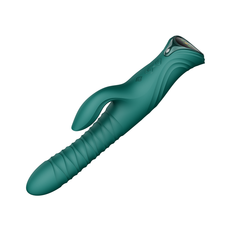 ZALO - Mose 2 - Thrusting Rabbit Vibrator – Emerald Green-Erotiekvoordeel.nl