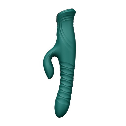 ZALO - Mose 2 - Thrusting Rabbit Vibrator – Emerald Green-Erotiekvoordeel.nl