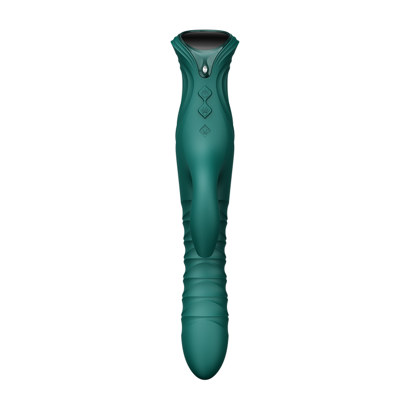 ZALO - Mose 2 - Thrusting Rabbit Vibrator – Emerald Green-Erotiekvoordeel.nl