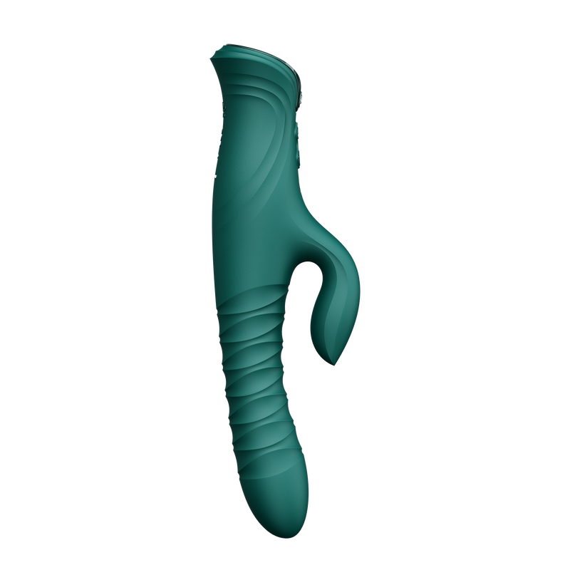 ZALO - Mose 2 - Thrusting Rabbit Vibrator – Emerald Green-Erotiekvoordeel.nl