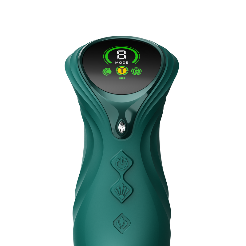 ZALO - Mose 2 - Thrusting Rabbit Vibrator – Emerald Green-Erotiekvoordeel.nl