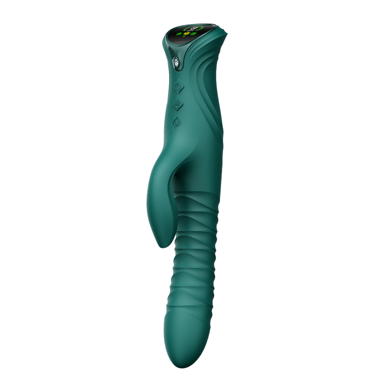 ZALO - Mose 2 - Thrusting Rabbit Vibrator – Emerald Green-Erotiekvoordeel.nl