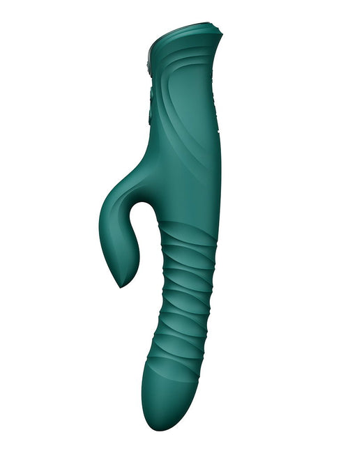 ZALO - Mose 2 - Thrusting Rabbit Vibrator – Emerald Green-Erotiekvoordeel.nl