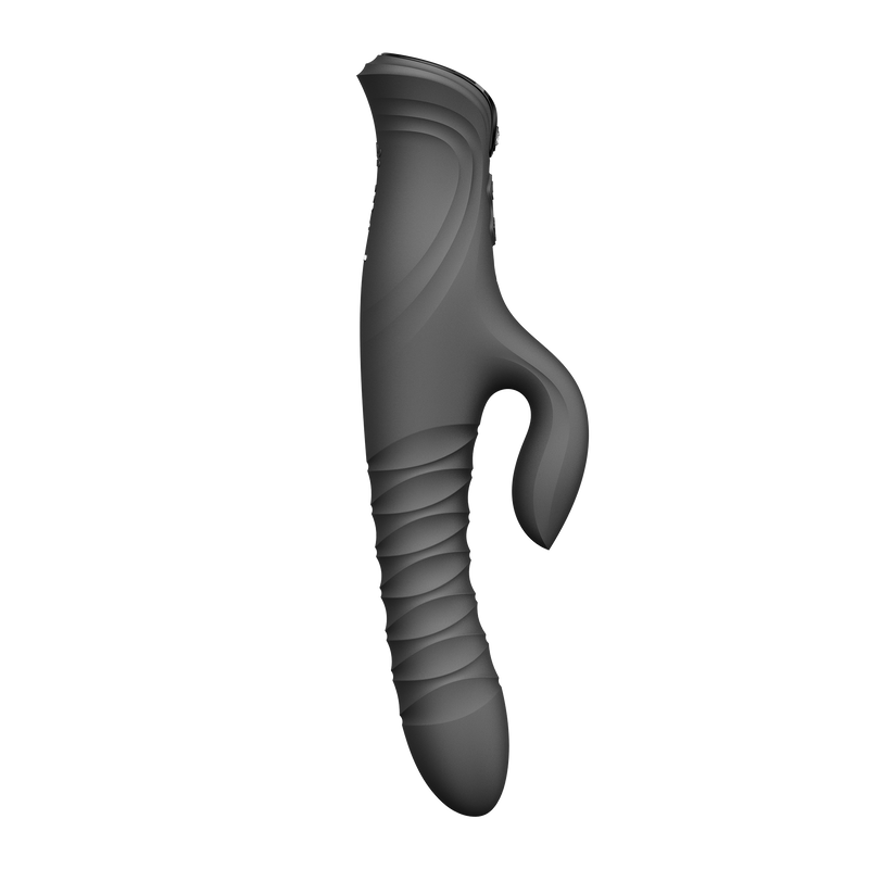 ZALO - Mose 2 - Thrusting Rabbit Vibrator – Black-Erotiekvoordeel.nl