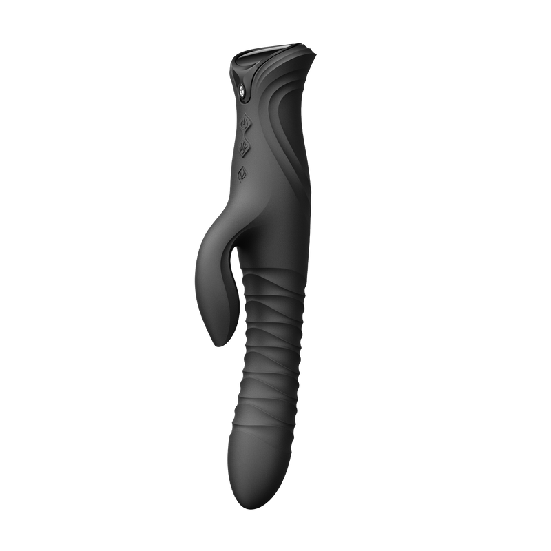 ZALO - Mose 2 - Thrusting Rabbit Vibrator – Black-Erotiekvoordeel.nl