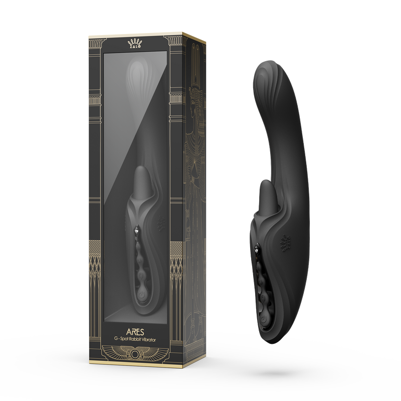 Zalo - Ares - Licking G-Spot Rabbit Vibrator - Heated - App Control - Obsidian Black-Erotiekvoordeel.nl