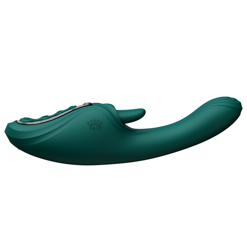 Zalo - Ares - Leckender G-Punkt-Rabbit-Vibrator - Beheizbar - App-Steuerung - Smaragdgrün-Erotiekvoordeel.nl