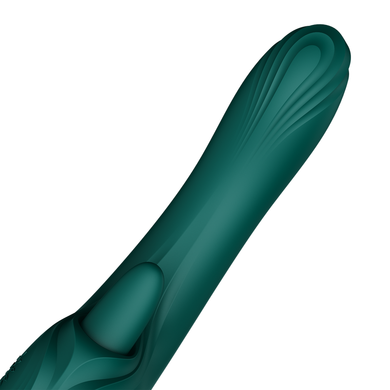 Zalo - Ares - Leckender G-Punkt-Rabbit-Vibrator - Beheizbar - App-Steuerung - Smaragdgrün-Erotiekvoordeel.nl