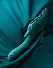 Zalo - Ares - Leckender G-Punkt-Rabbit-Vibrator - Beheizbar - App-Steuerung - Smaragdgrün-Erotiekvoordeel.nl