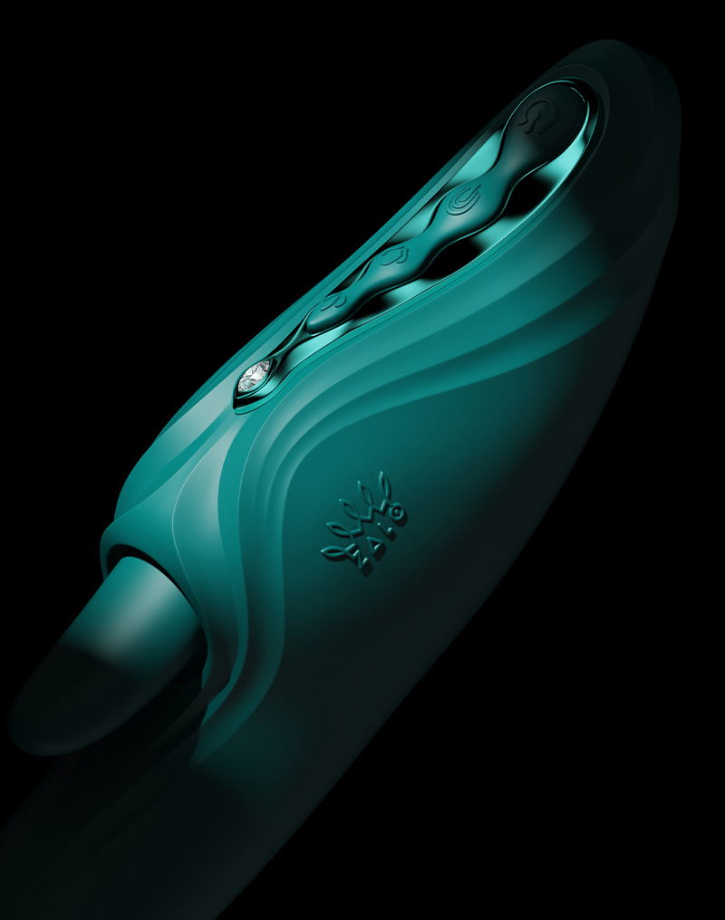 Zalo - Ares - Leckender G-Punkt-Rabbit-Vibrator - Heizfunktion - App-Steuerung - Smaragdgrün-Erotiekvoordeel.nl