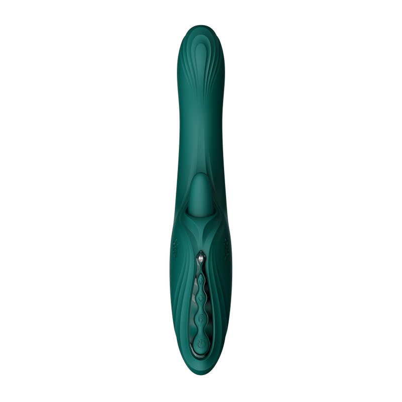 Zalo - Ares - Leckender G-Punkt-Rabbit-Vibrator - Beheizbar - App-Steuerung - Smaragdgrün-Erotiekvoordeel.nl