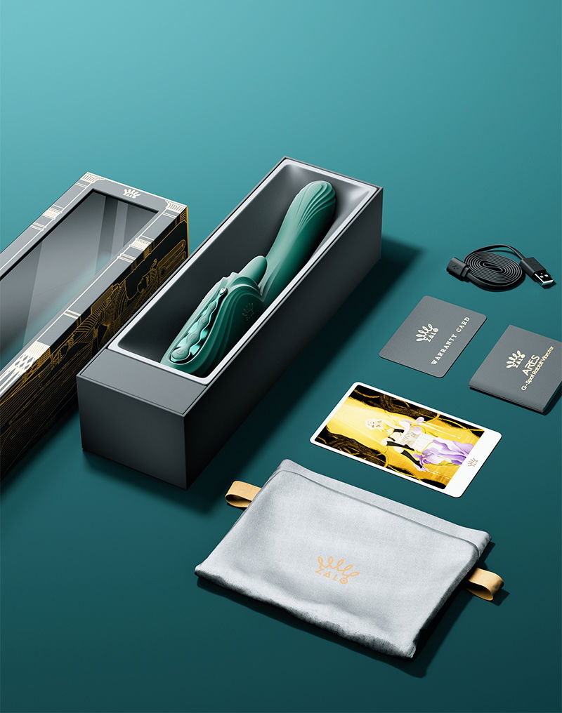 Zalo - Ares - Leckender G-Punkt-Rabbit-Vibrator - Heizfunktion - App-Steuerung - Smaragdgrün-Erotiekvoordeel.nl