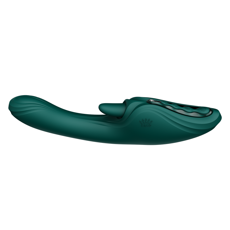 Zalo - Ares - Leckender G-Punkt-Rabbit-Vibrator - Beheizbar - App-Steuerung - Smaragdgrün-Erotiekvoordeel.nl