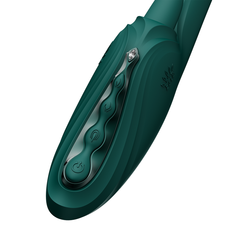 Zalo - Ares - Leckender G-Punkt-Rabbit-Vibrator - Beheizbar - App-Steuerung - Smaragdgrün-Erotiekvoordeel.nl
