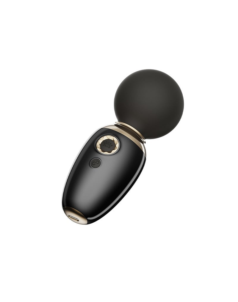 Zalo - Ava - Mini vibrador de varita con función de calentamiento y control por app - Negro-Erotiekvoordeel.nl