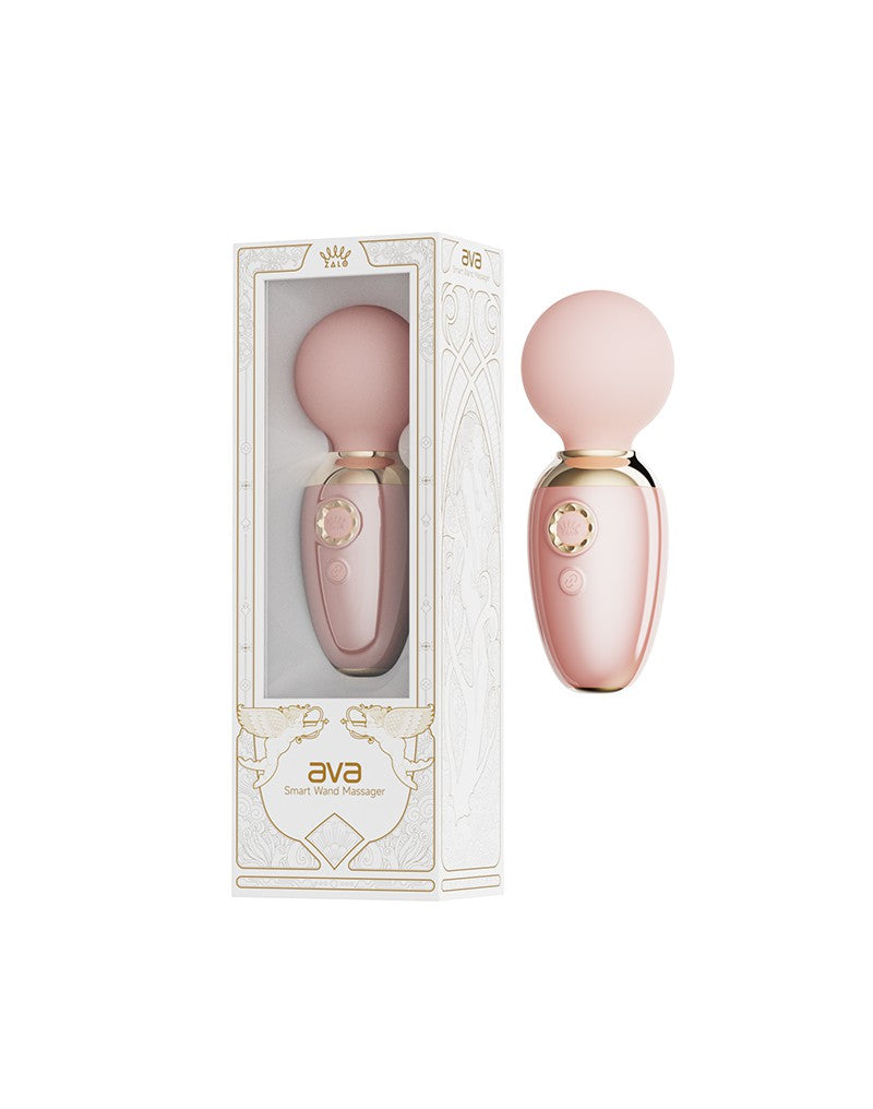 Zalo - Ava - Heated Mini Wand Vibrator with App Control - Light Pink - Erotiekvoordeel.nl