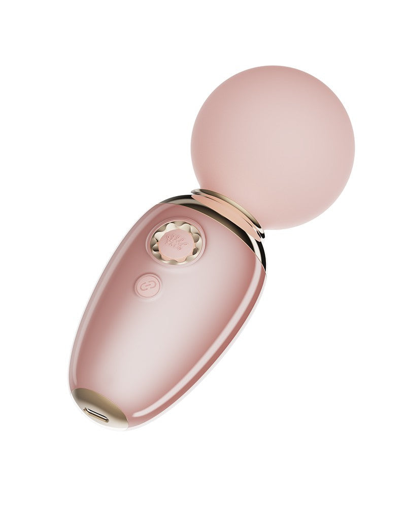 Zalo - Ava - Heated Mini Wand Vibrator with App Control - Light Pink - Erotiekvoordeel.nl