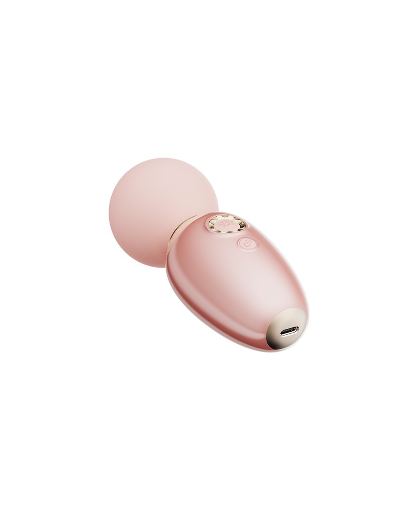 Zalo - Ava - Heated Mini Wand Vibrator with App Control - Light Pink-Erotiekvoordeel.nl