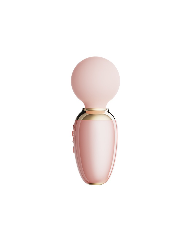 Zalo - Ava - Heated Mini Wand Vibrator with App Control - Light Pink-Erotiekvoordeel.nl