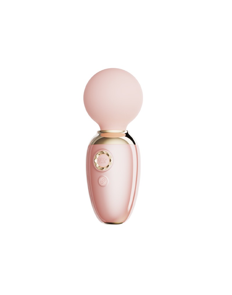Zalo - Ava - Heated Mini Wand Vibrator with App Control - Light Pink-Erotiekvoordeel.nl