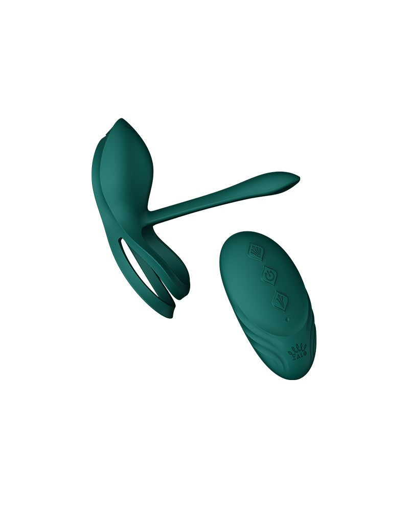 Zalo - Bayek - Vibrerende Cockring & Partner Vibrator Met Afstandsbediening - Smaragdgroen-Erotiekvoordeel.nl