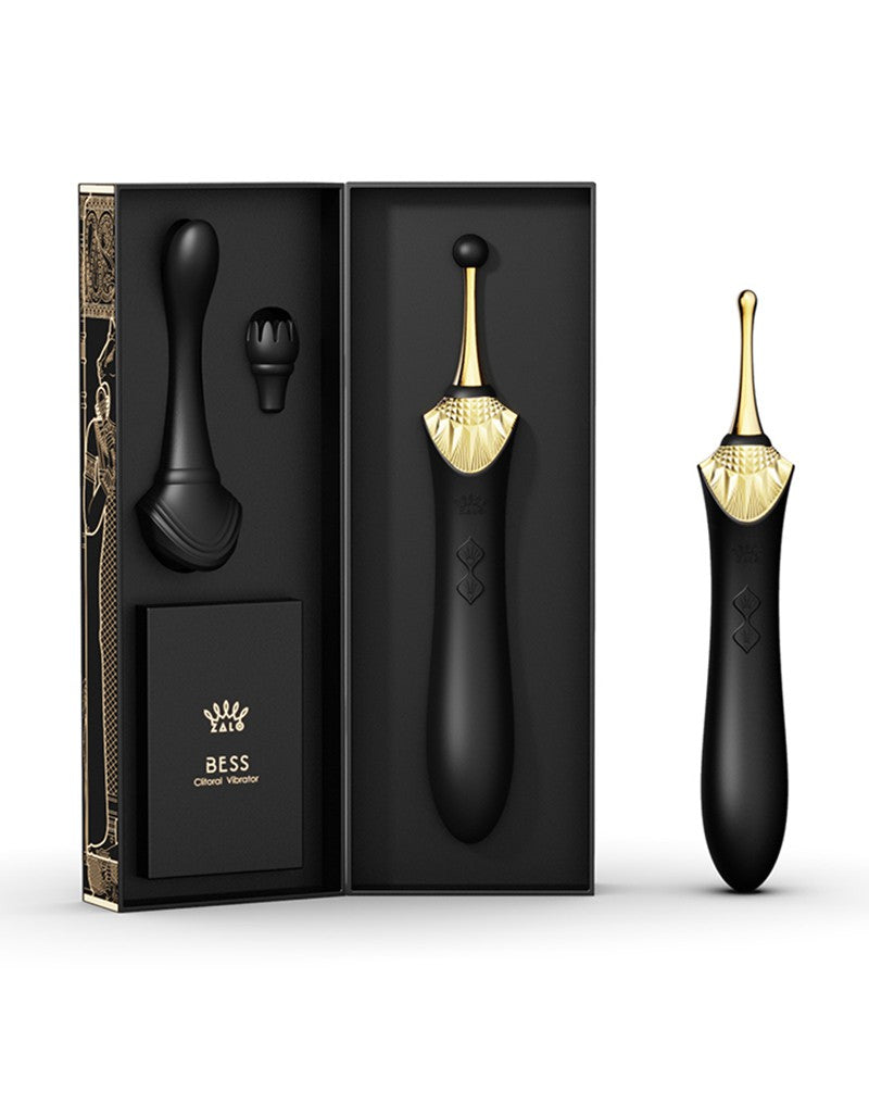 Zalo - Bess - Clitoris Pinpoint Vibrator - Met Extra opzetstukken - Obsidian Zwart-Erotiekvoordeel.nl
