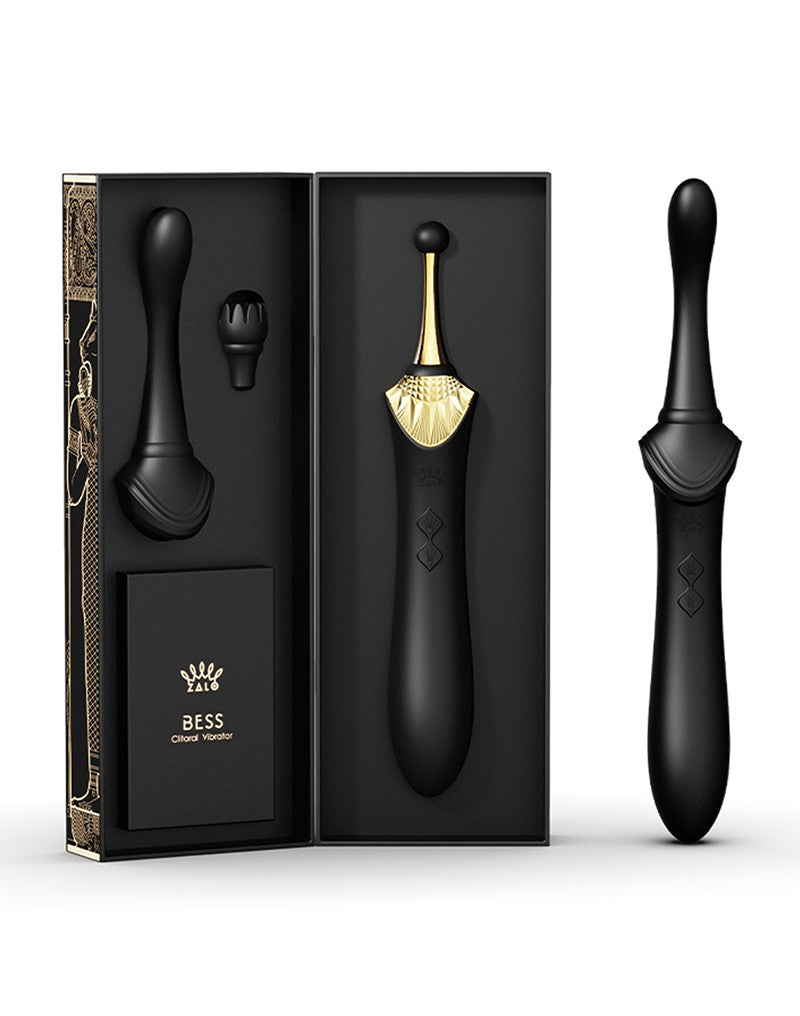 Zalo - Bess - Clitoris Pinpoint Vibrator - Met Extra opzetstukken - Obsidian Zwart-Erotiekvoordeel.nl